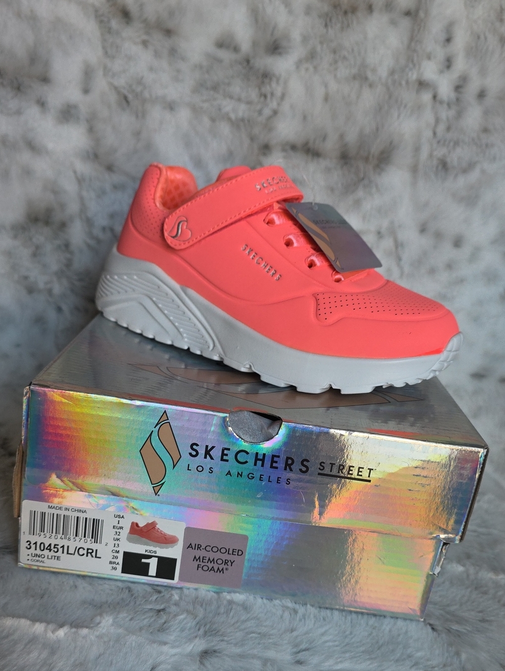 Skechers Kids Coral Pink Memory Foam Sneaker